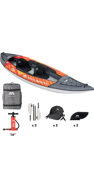 2026 Aqua Marina Memba-390: Kayak De Travesía Para Dos Personas Con Juego De Remos 46325